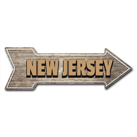 New Jersey Arrow Decal Funny Home Decor 18in Wide